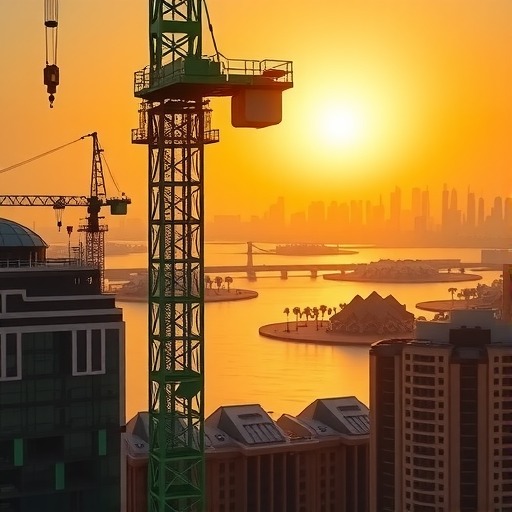 满眼极光绿！中联重科塔机擎动迪拜城市天际线