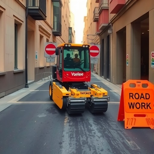 工地报告 │ 城市微更新利器！福格勒小型摊铺机轻松搞定狭窄空间