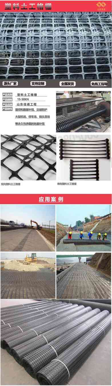 单向拉伸塑料土工格栅(图1) 单向拉伸塑料土工格栅(图1)