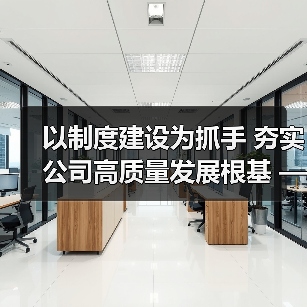 以制度建设为抓手 夯实公司高质量发展根基 ——公司深入推进制度建设体系