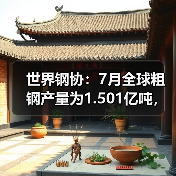 世界钢协：7月全球粗钢产量为1.501亿吨，同比降1.3%（图4）