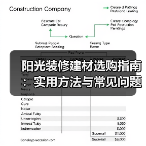 阳光装修建材选购指南：实用方法与常见问题解析2026